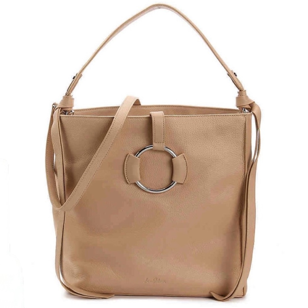 Sam Edelman Jaelyn Leather Beige Shoulder Bag PLUS Gift with Purchase!